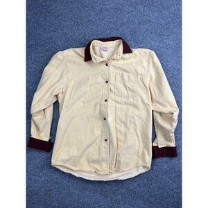 Vintage Gotcha Covered Shirt Women's M Yellow Brown Long Sleeve Button Up USA